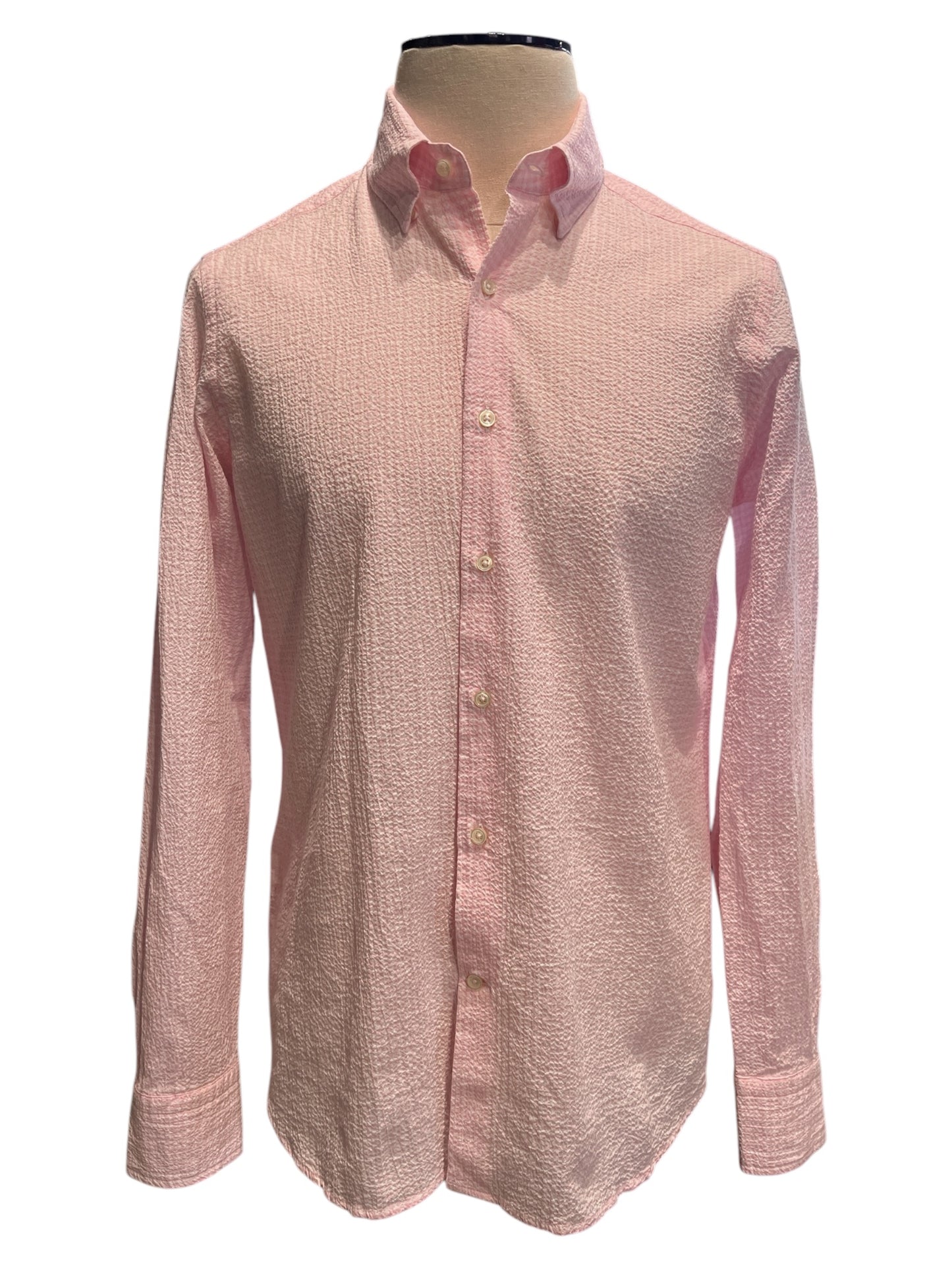 Sy Devore Seersucker Gingham Check Sport Shirt