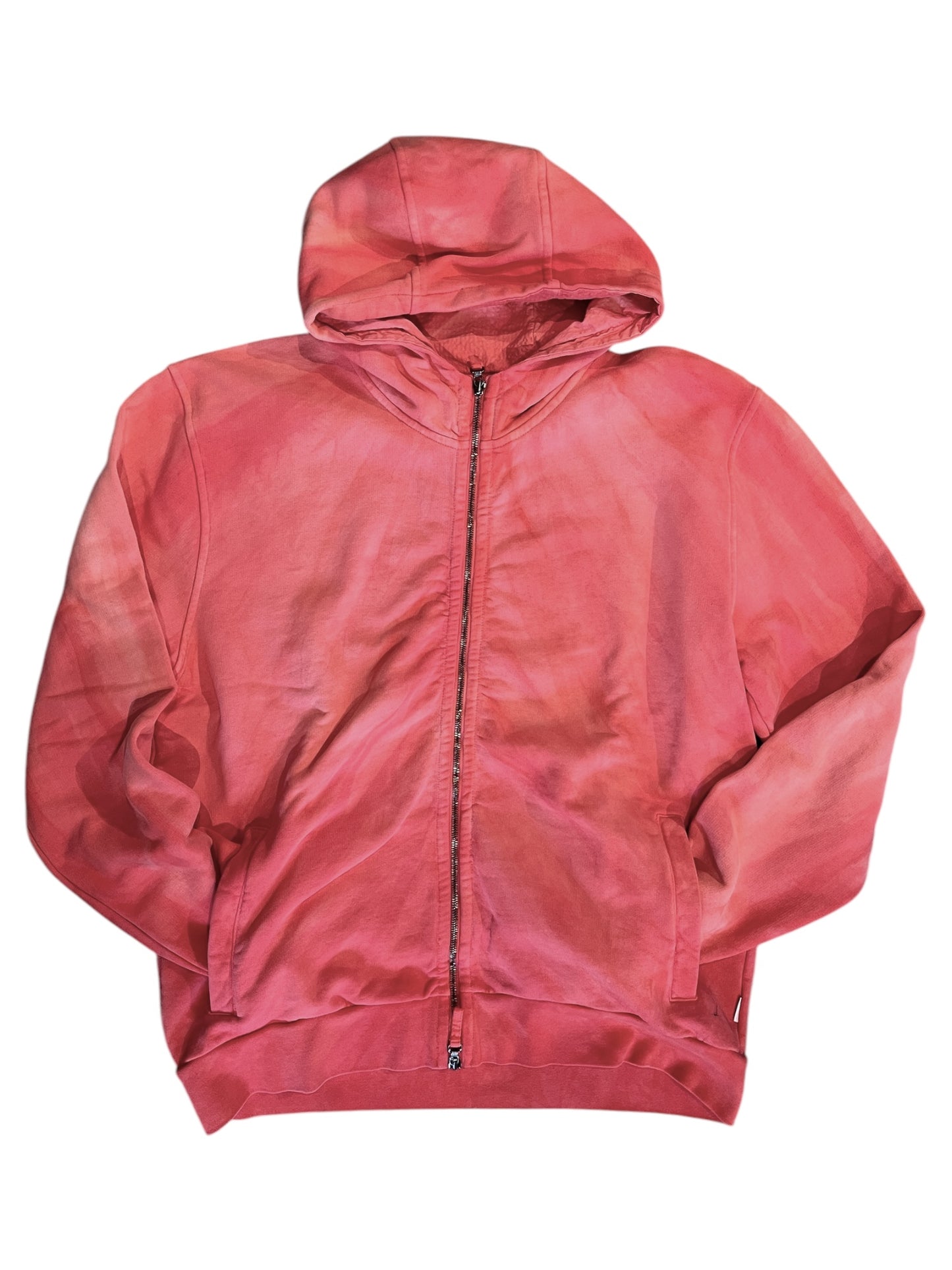 Coral Twist Dyed Zip Hoodie in Cotton