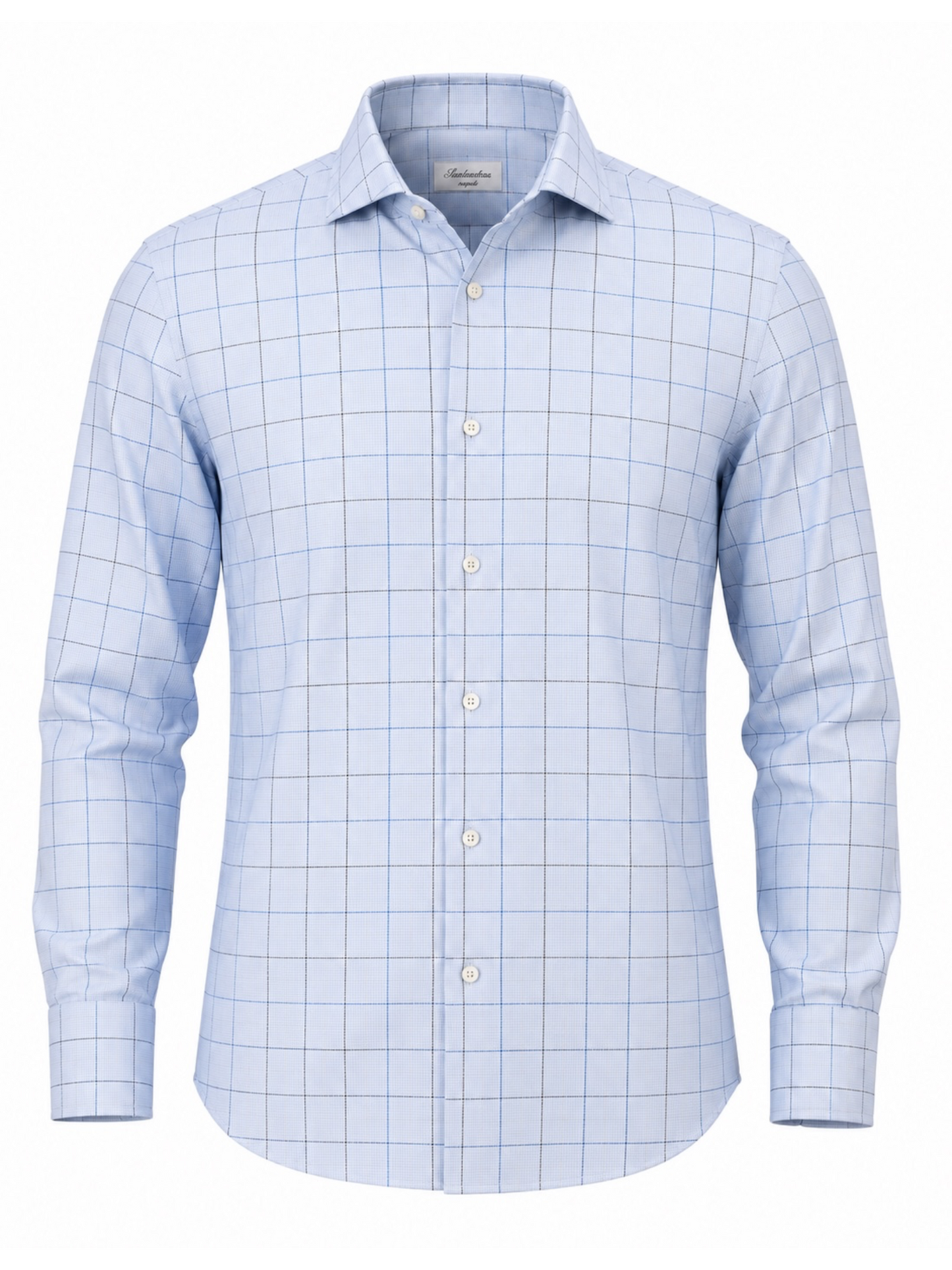 2-Fold Super Cotton Check Fitted Sport Shirt