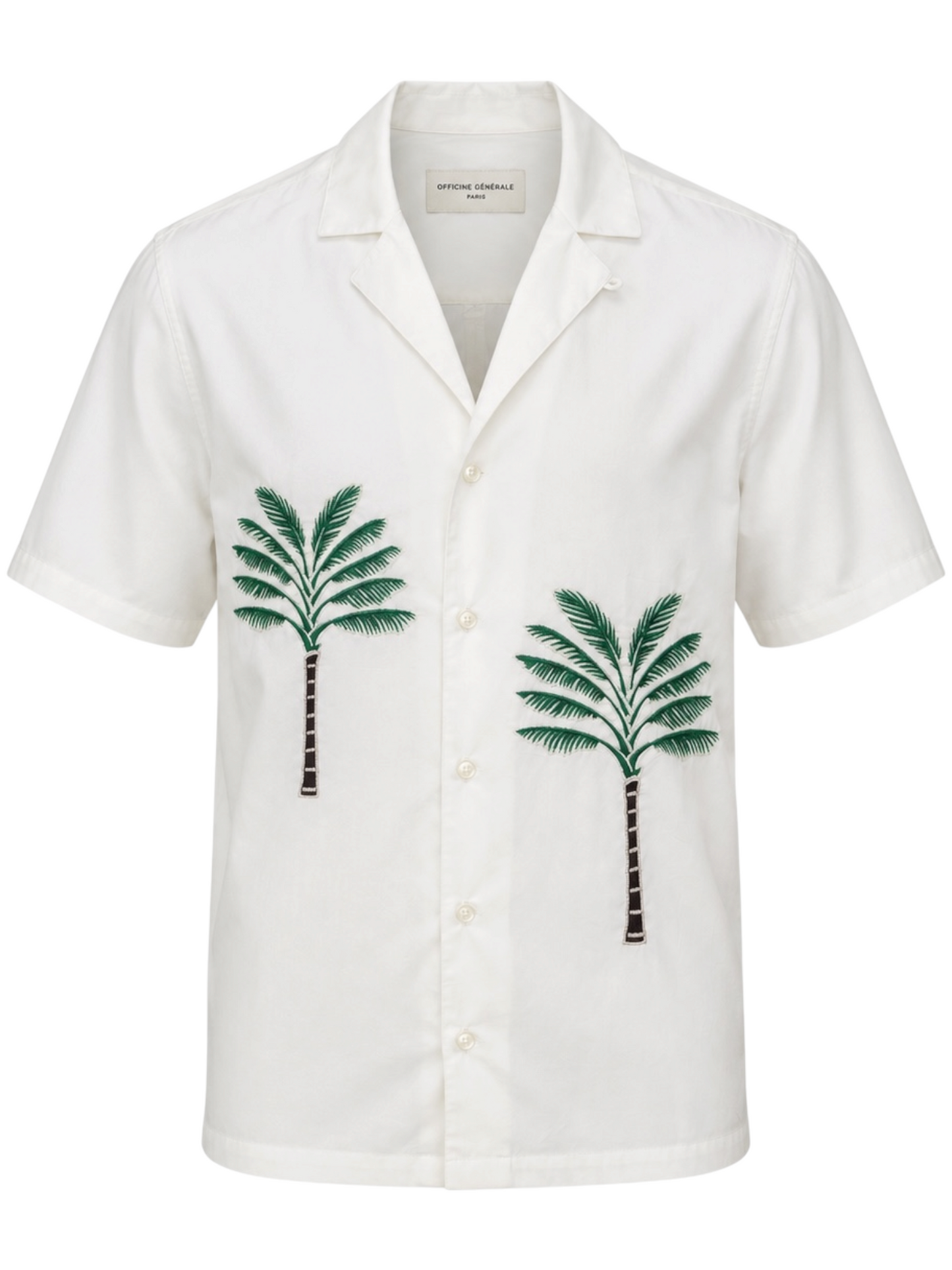 Palm Tree Embroidered Hawaiian Shirt