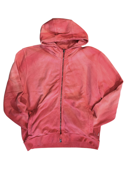 Coral Twist Dyed Zip Hoodie in Cotton