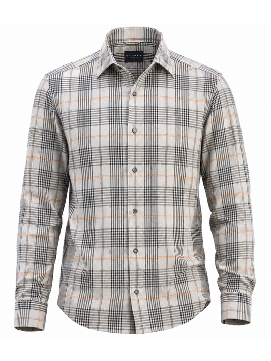 Luxe Melange Graph Check Plaid Shirt